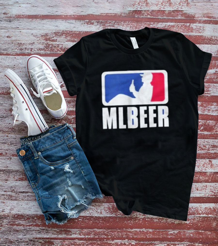MLBEER MLB Parody Logo Funny Baseball Beer Enthusiast T-Shirt