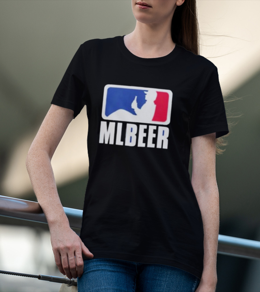 MLBEER MLB Parody Logo Funny Baseball Beer Enthusiast T-Shirt
