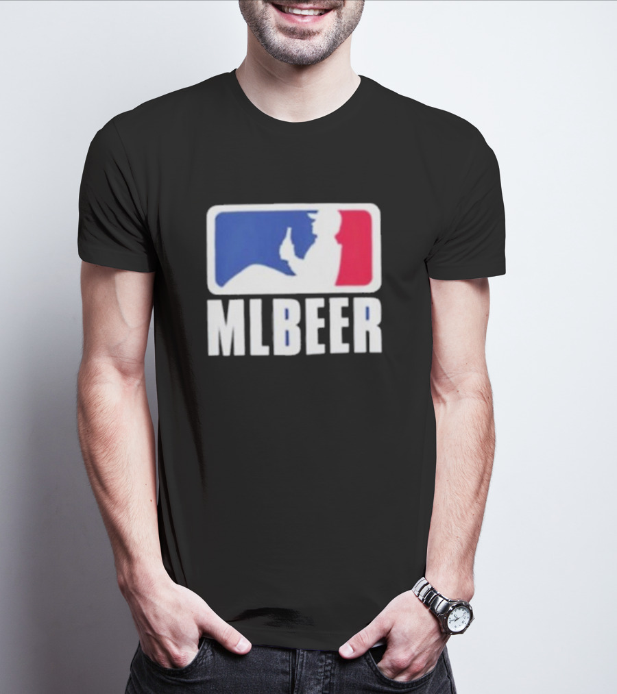 MLBEER MLB Parody Logo Funny Baseball Beer Enthusiast T-Shirt