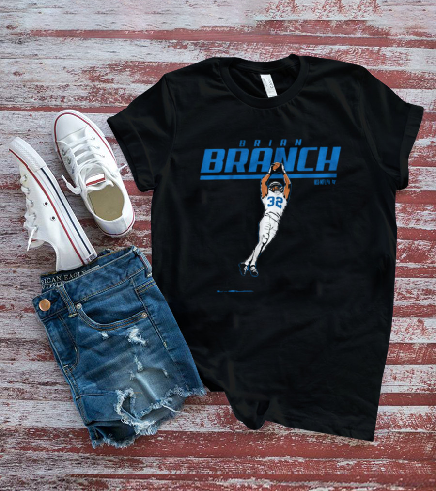 Brian Branch NFL Detroit Lions Jump Catch T-Shirt