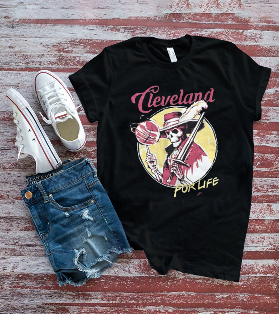 Cleveland Basketball Skeleton For Life T-Shirt