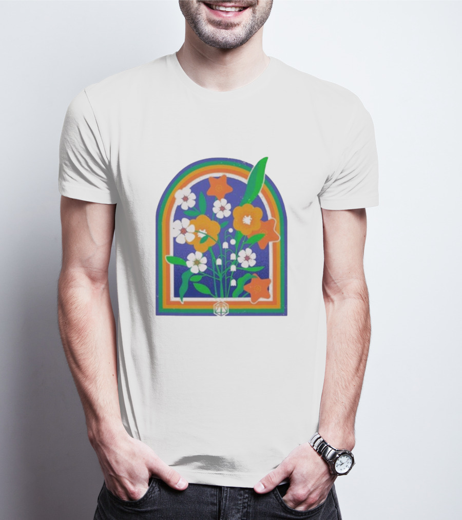 Critrole Role Hope Blooms New Rainbow Floral Arch T-Shirt