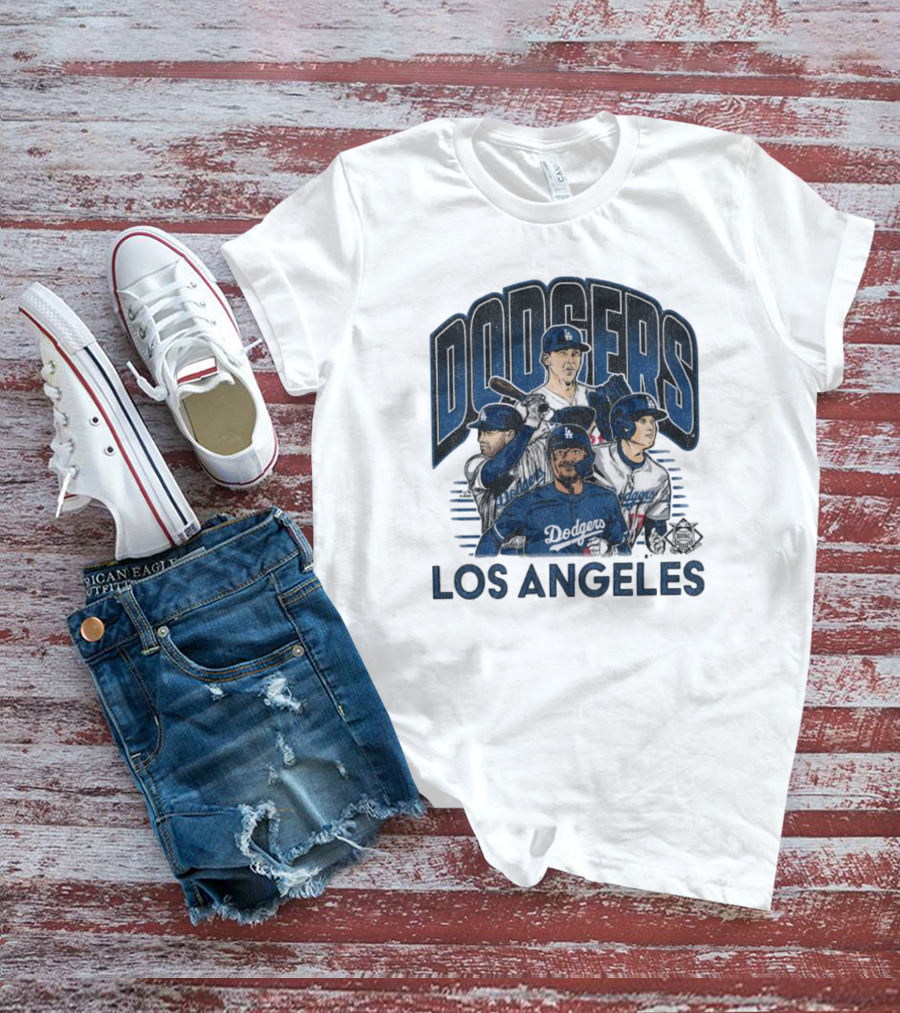 Los Angeles Dodgers Multi Player Vintage Painting T-Shirt