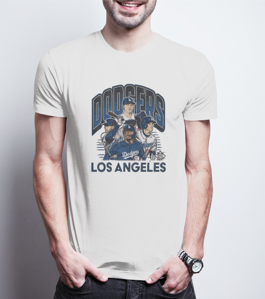 Los Angeles Dodgers Multi Player Vintage Painting T-Shirt