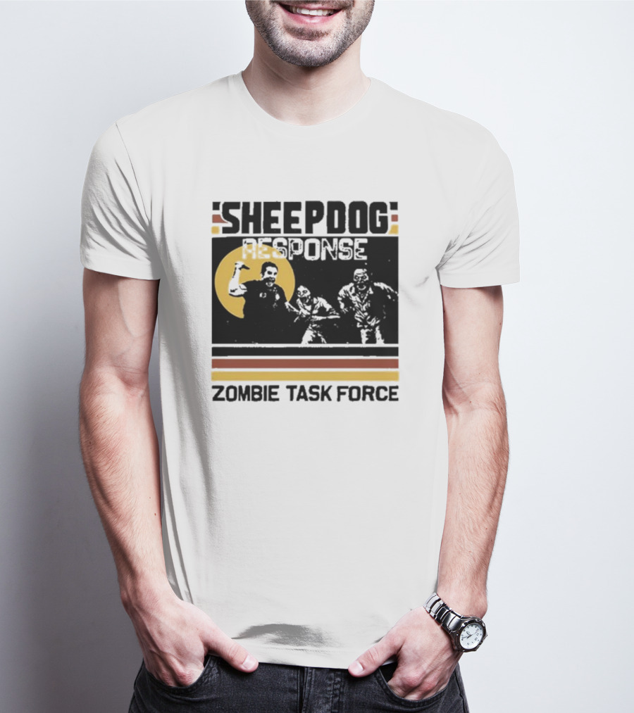 Sheepdog Response Zombie Task Force Vintage Retro Horror T-Shirt