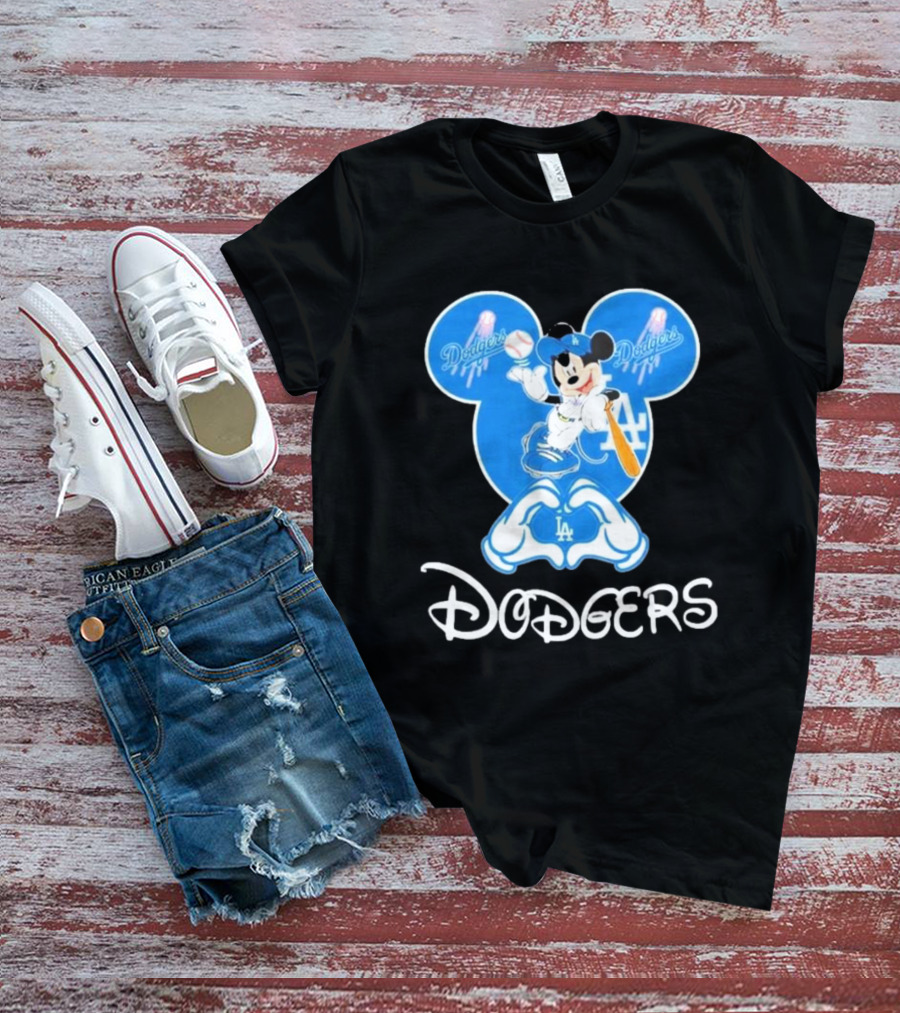 Disney Mickey Mouse Los Angeles Dodgers Baseball T-Shirt