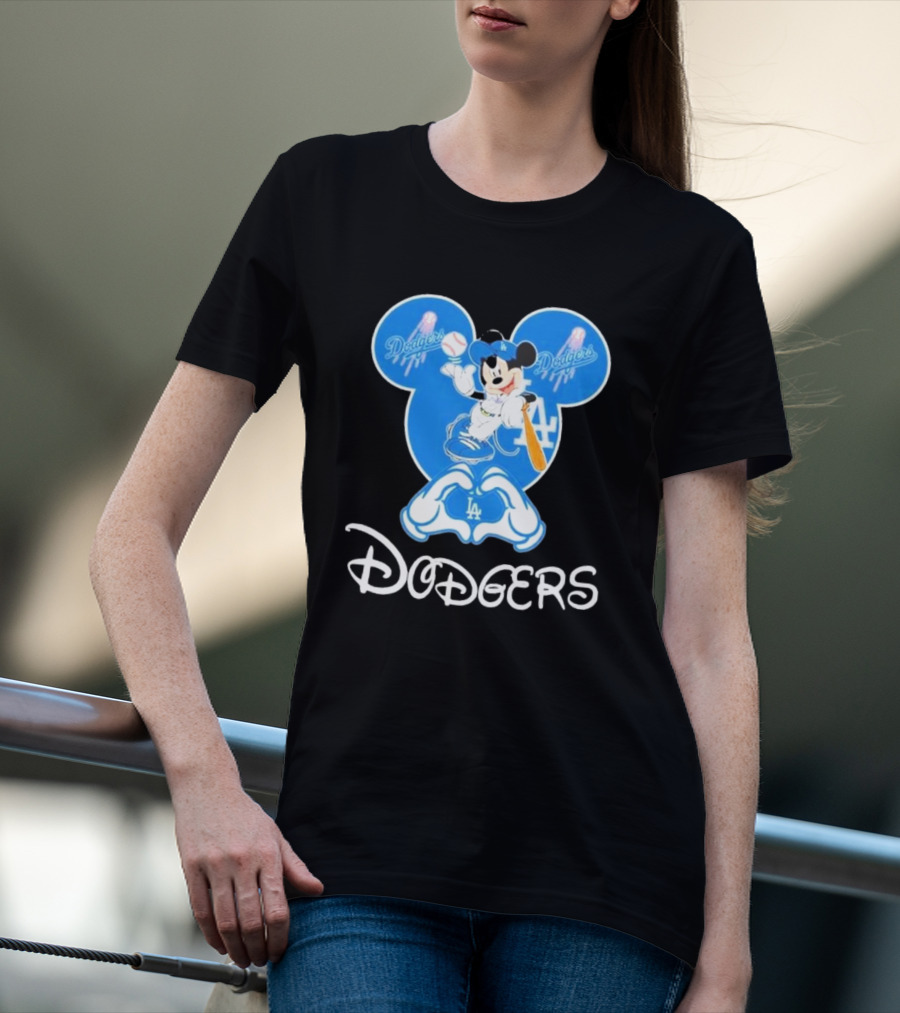 Disney Mickey Mouse Los Angeles Dodgers Baseball T-Shirt