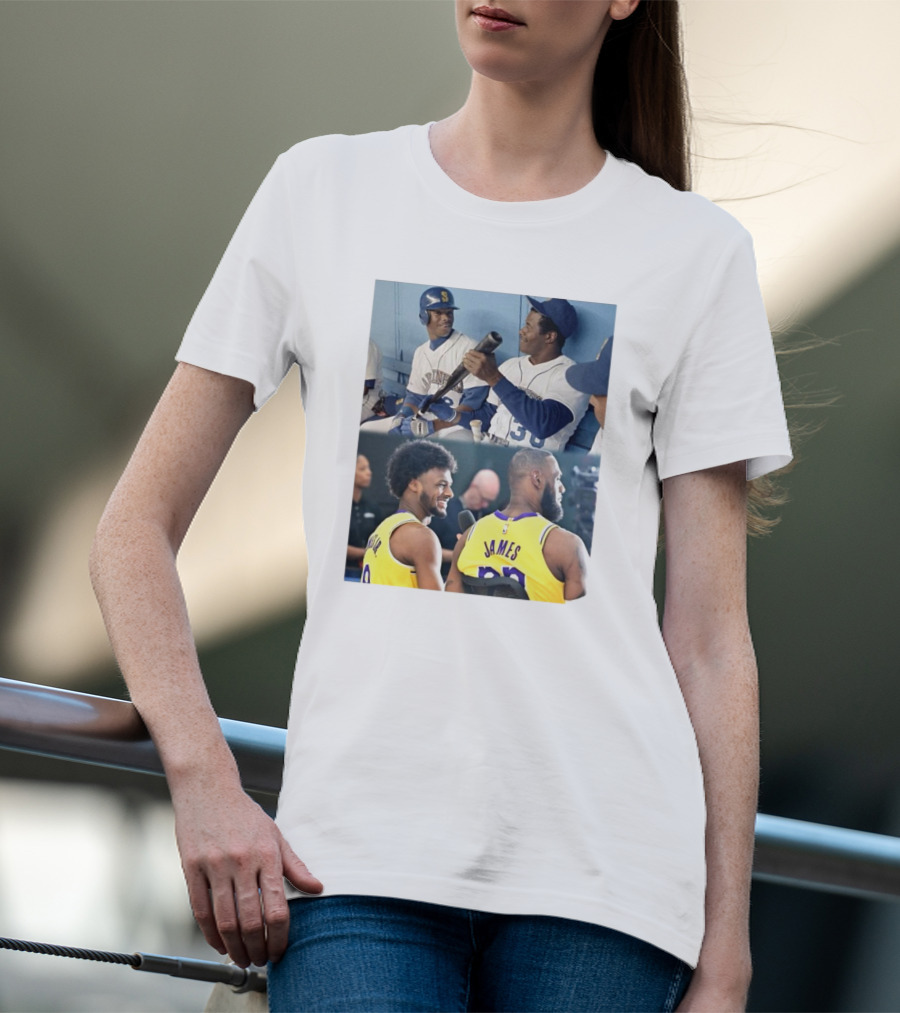Ken Griffey Jr And Ken Griffey Sr Attend Lakers Game For LeBron And Bronny Historic Moment T-Shirt