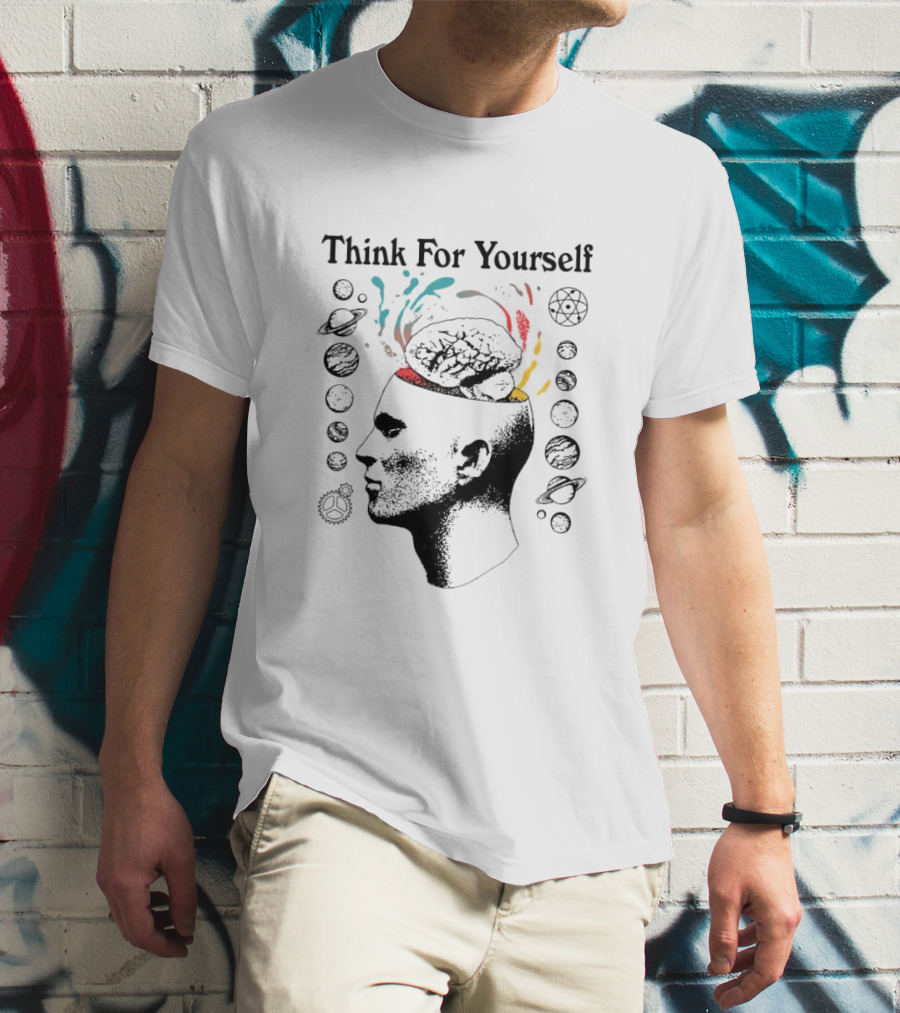 Joe Bartolozzi Think For Yourself Brain Out Open Planets T-Shirt