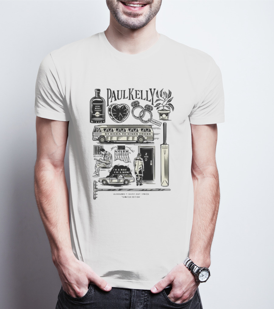 Paul Kelly Australia Music Themes Icons And Symbols T-Shirt