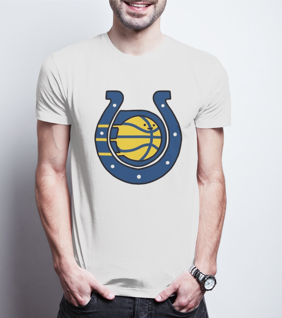 NFL X NBA Indianapolis Colts Pacers Logo Mashup Combine T-Shirt