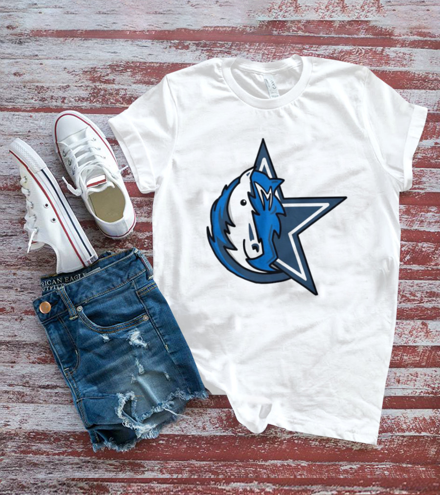NFL NBA Cowboys Mavericks Logo Mashup Combine T-Shirt