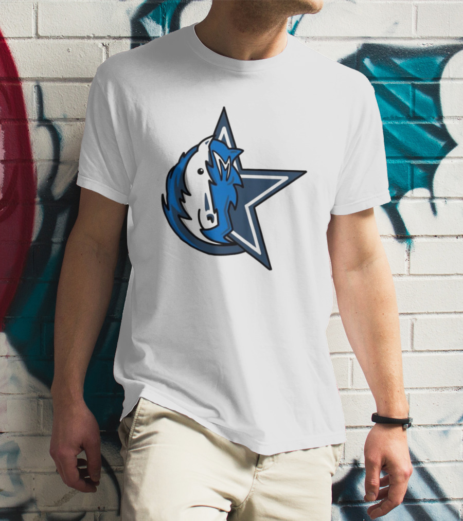 NFL NBA Cowboys Mavericks Logo Mashup Combine T-Shirt