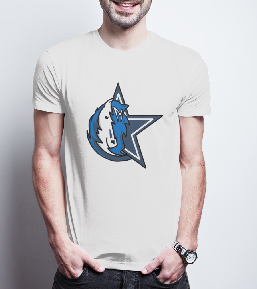 NFL NBA Cowboys Mavericks Logo Mashup Combine T-Shirt
