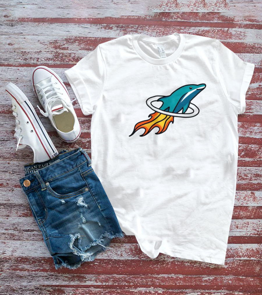 Dolphins X Rockets Crossover Logo Mashup T-Shirt