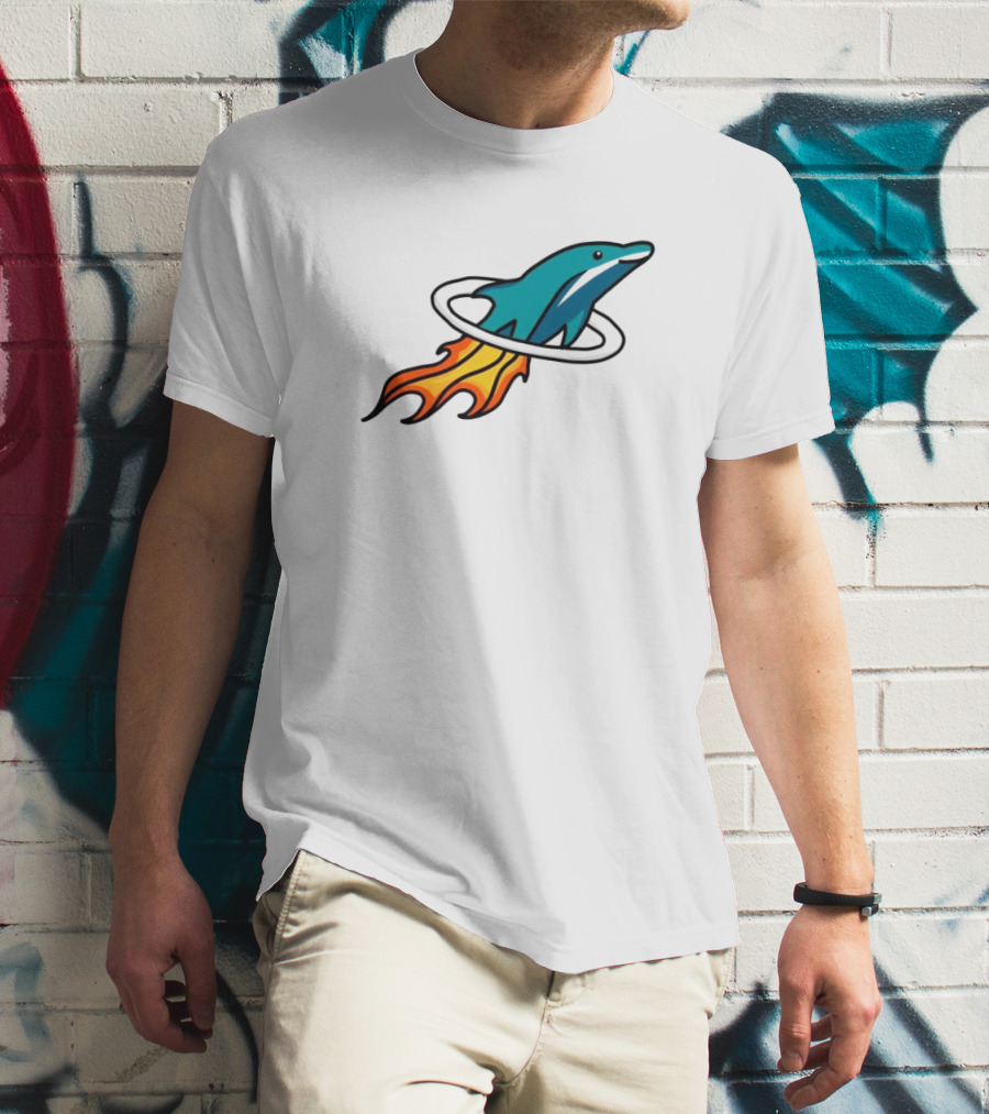 Dolphins X Rockets Crossover Logo Mashup T-Shirt