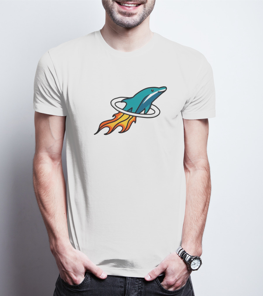Dolphins X Rockets Crossover Logo Mashup T-Shirt