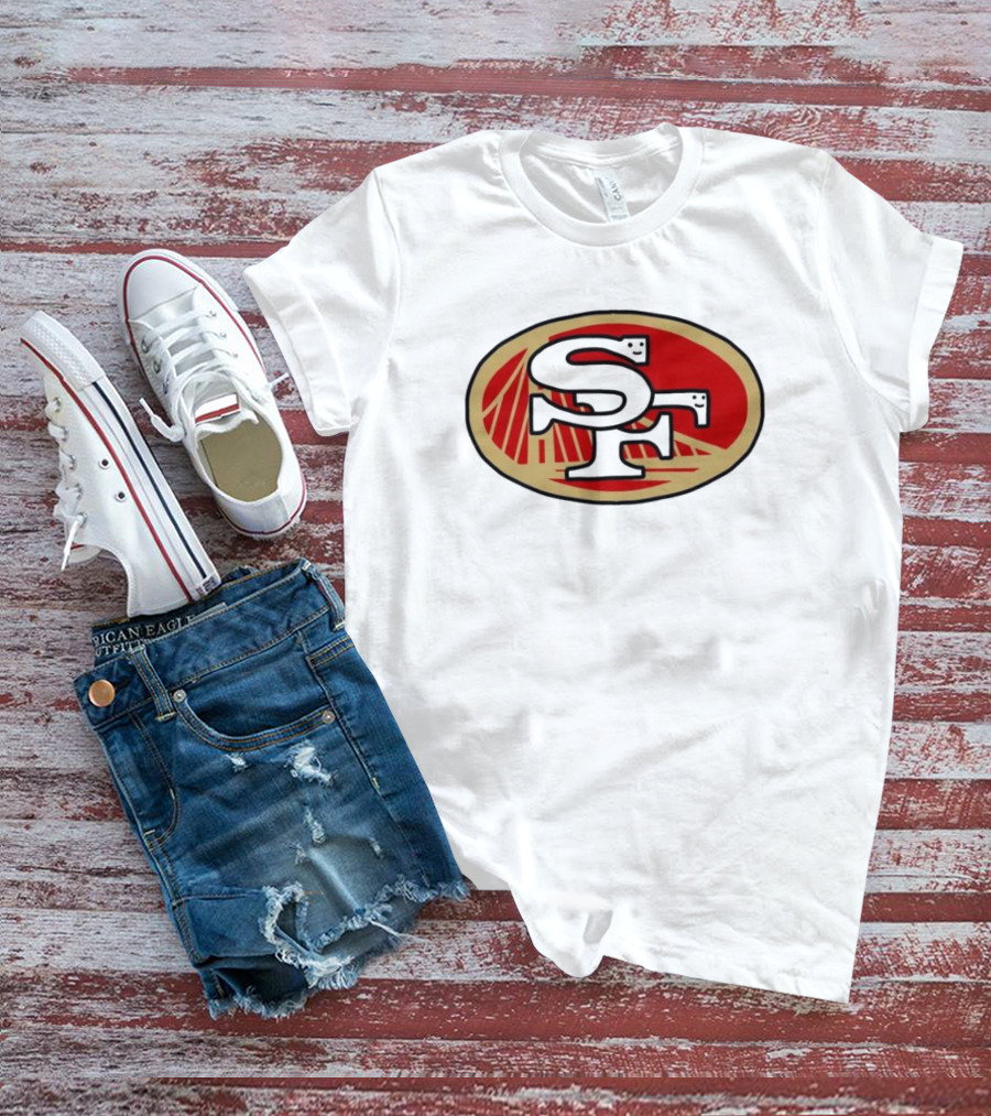 NFL X NBA San Francisco 49ers Warriors Logo Mash Combine T-Shirt
