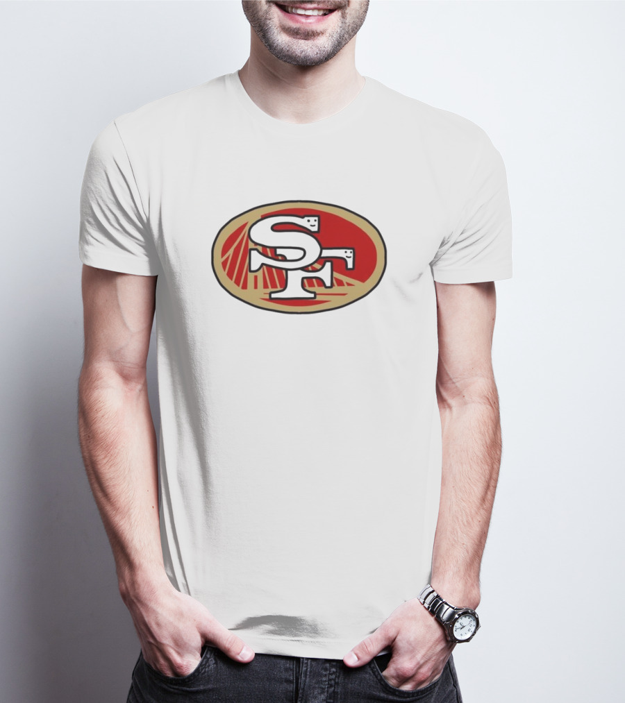NFL X NBA San Francisco 49ers Warriors Logo Mash Combine T-Shirt