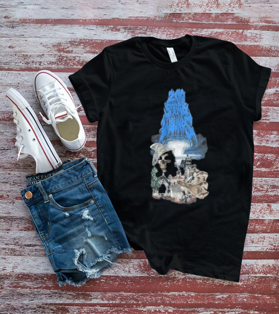 Down Right Merch 200 Stab Wounds Grim Reaper Skull Lighthouse Scene T-Shirt