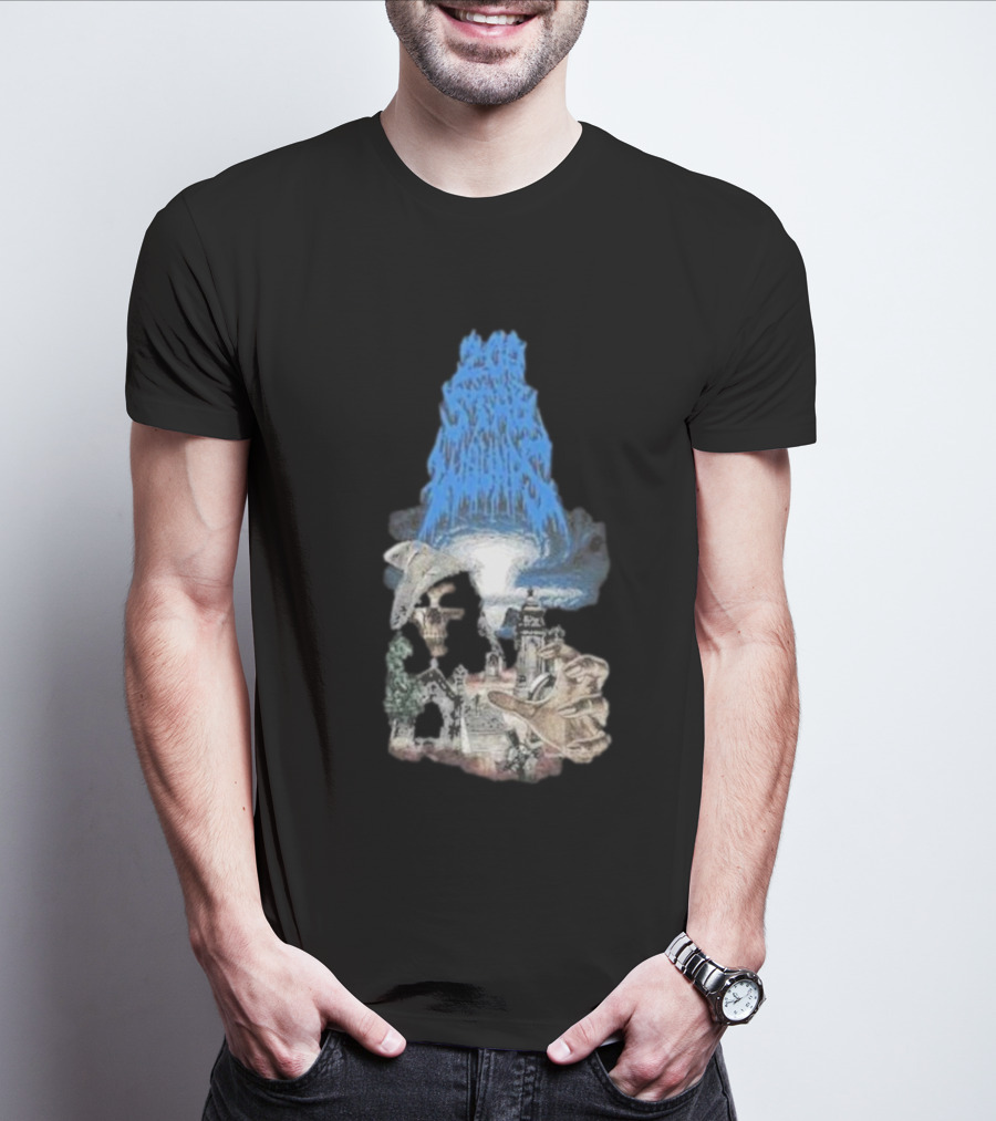 Down Right Merch 200 Stab Wounds Grim Reaper Skull Lighthouse Scene T-Shirt