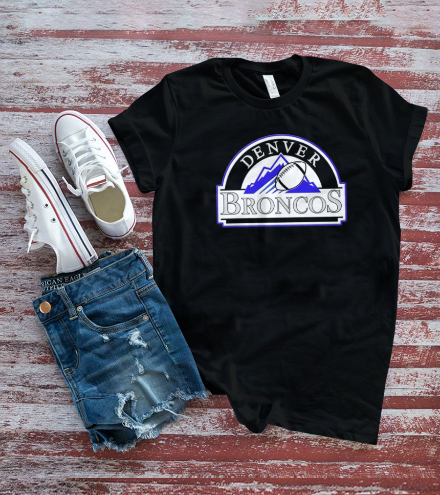 Denver Broncos Colorado Rockies Logo Mashup NFL MLB T-Shirt