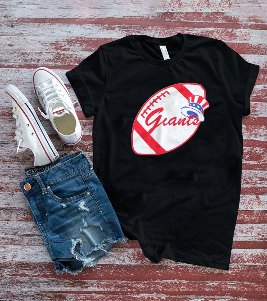 Giants Football Mashup With Yankees Hat NFL X MLB Collaboration T-Shirt