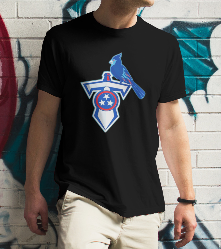 NFL X MLB Tennessee Titans St. Louis Cardinals Logo Mashup T-Shirt