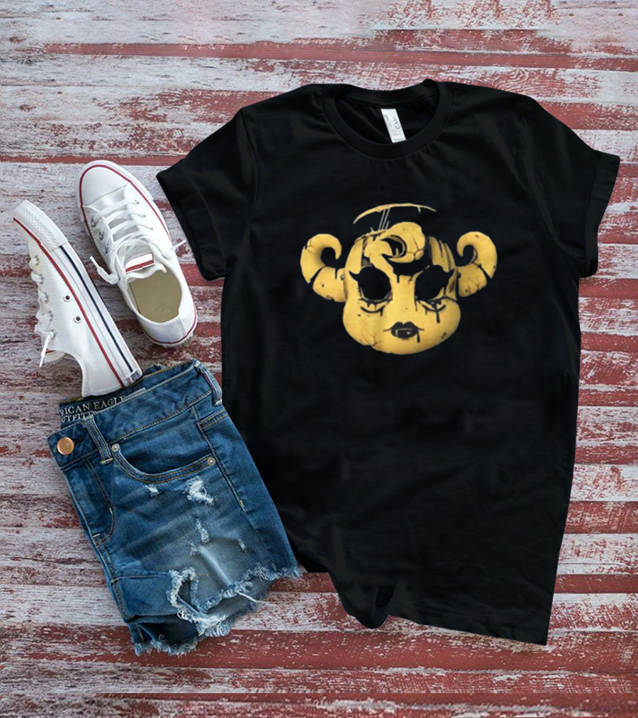 Bendy Striker Mask Ink Demon’s Eve Horned Yellow Face T-Shirt
