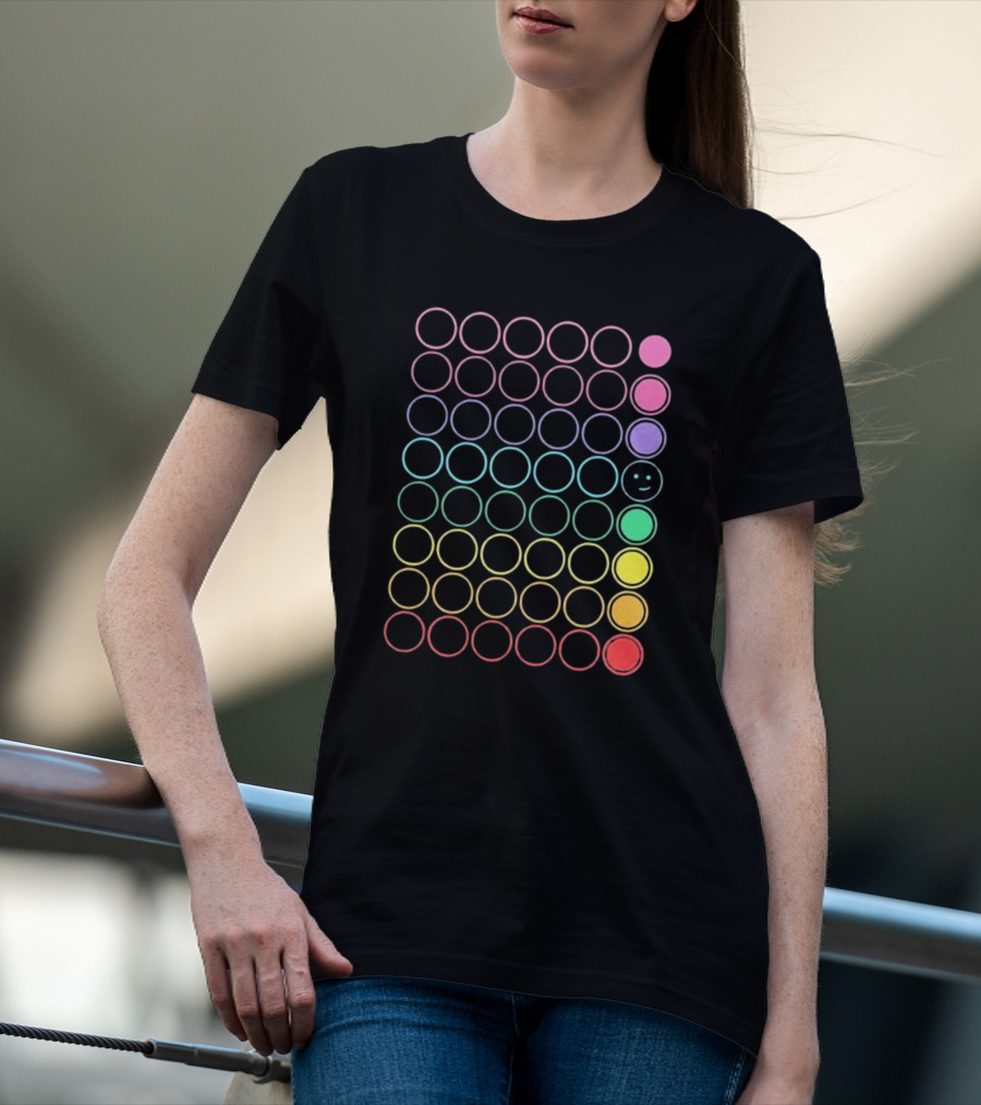 Kinda Funny Pride Rainbow Circles With Smiley T-Shirt