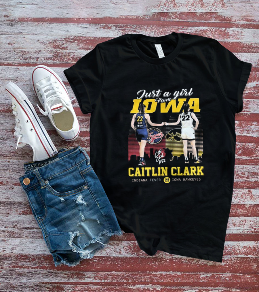 Just A Girl From Iowa Caitlin Clark Indiana Fever Iowa Hawkeyes Signature T-Shirt