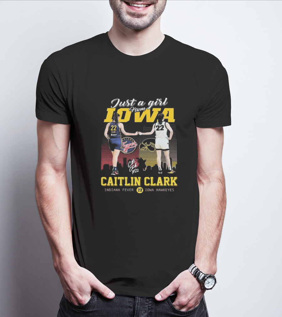 Just A Girl From Iowa Caitlin Clark Indiana Fever Iowa Hawkeyes Signature T-Shirt