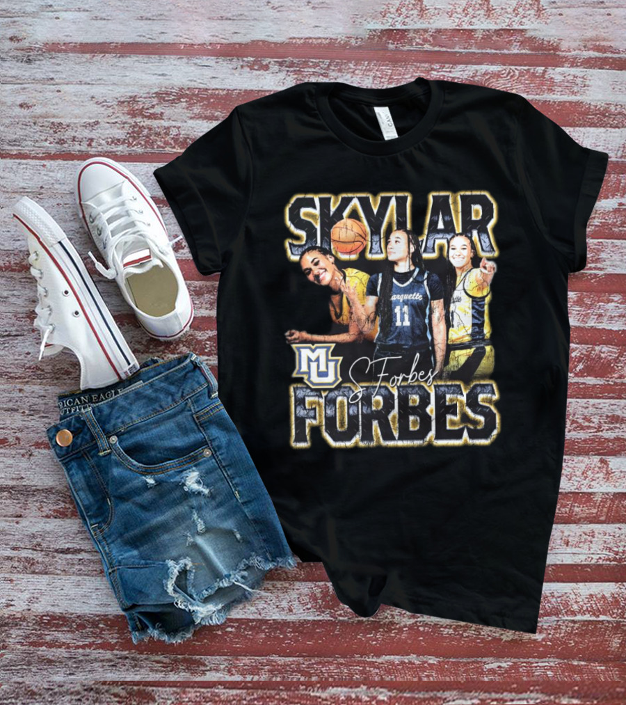 Skylar Forbes Marquette Golden Eagles Basketball MU Vintage 90s Style Signature T-Shirt