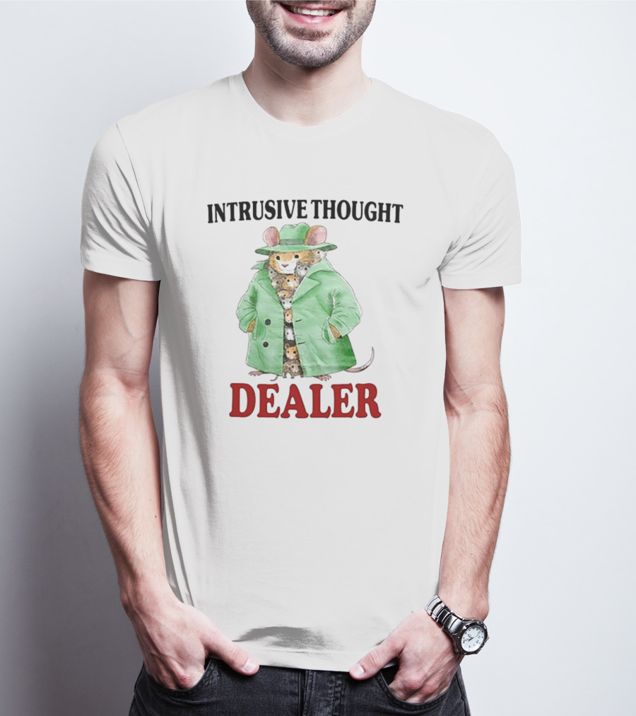 Intrusive Thought Dealer Mouse In Trench Coat T-Shirt