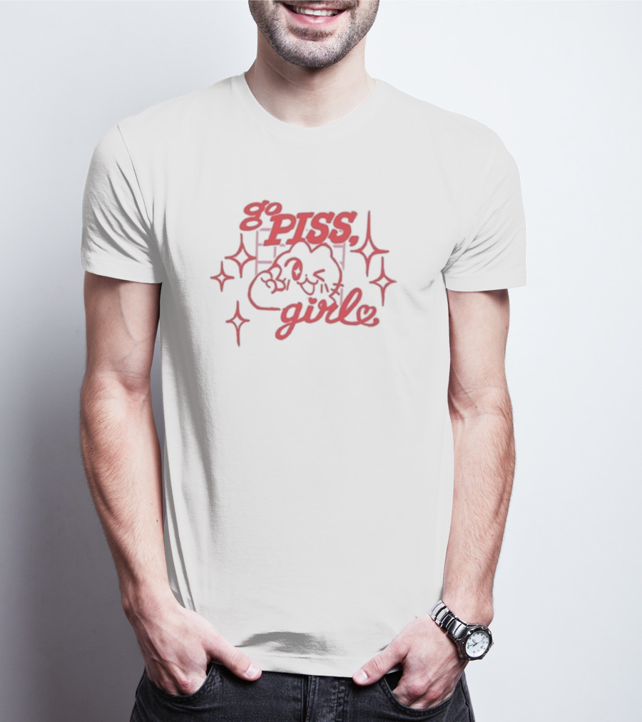 Go Piss Girl Cute Character With Stars T-Shirt