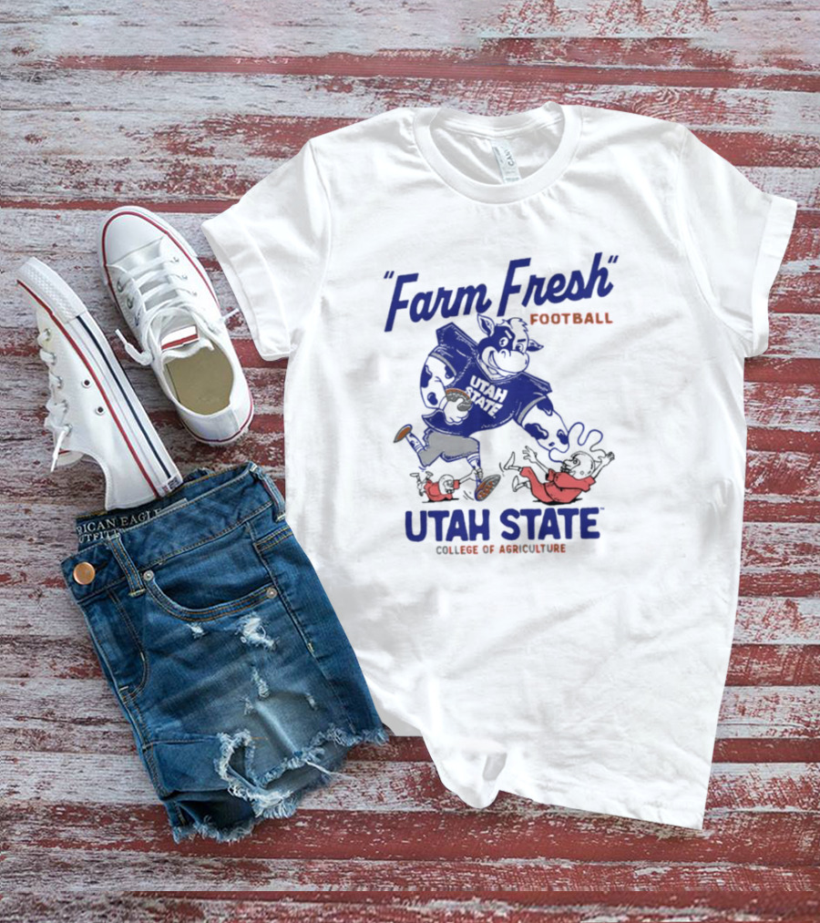 Farm Fresh Football Mootah State Utah State College Of Agriculture T-Shirt