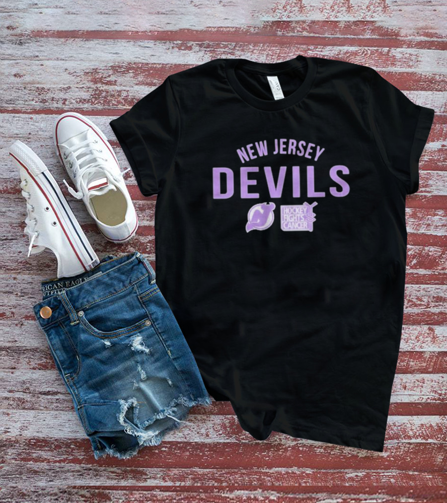 New Jersey Devils Hockey Fights Cancer T-Shirt