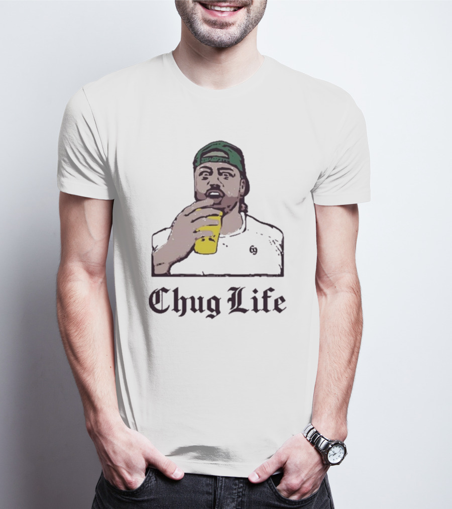 Campeche Collective Chug Life David Bakhtiari FootballPlayer With Yellow Cup T-Shirt