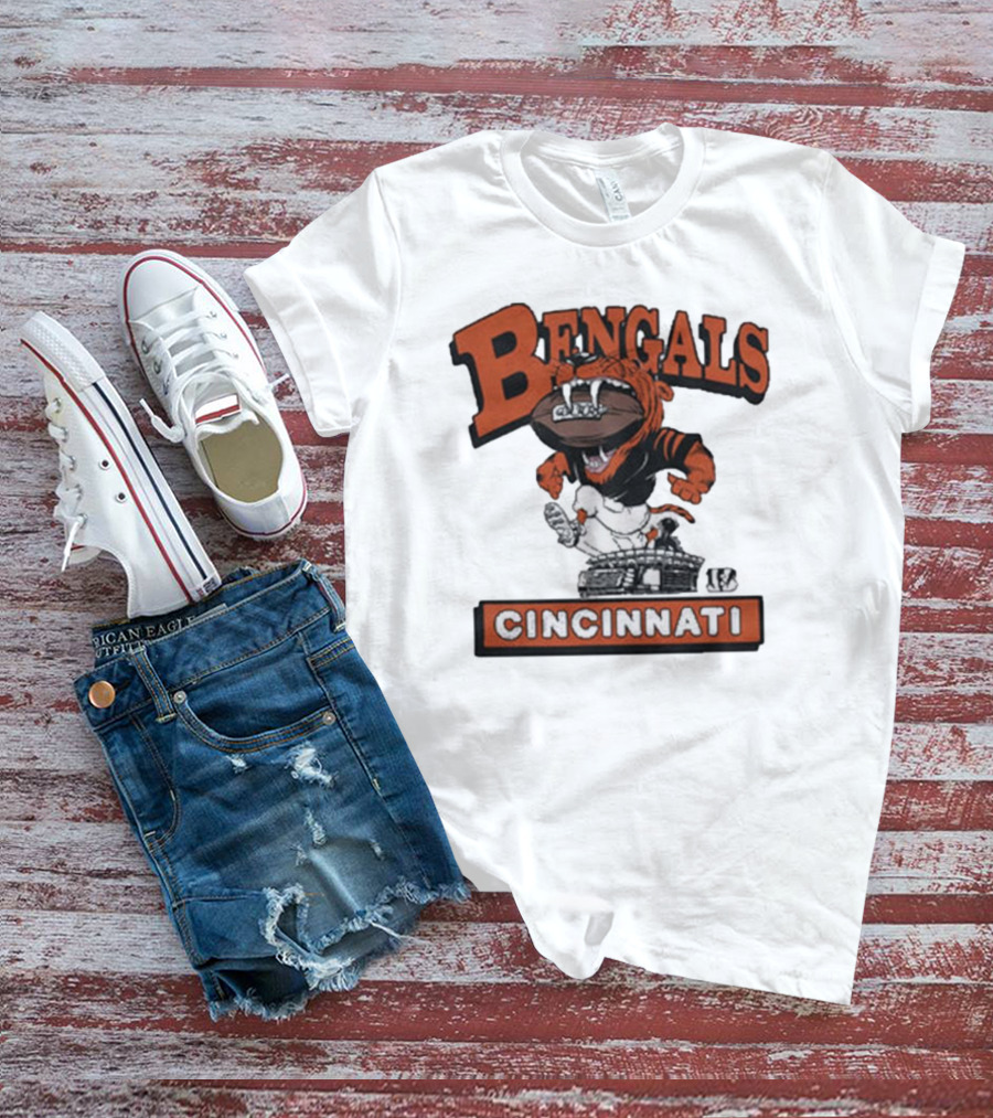 Cincinnati Bengals Mascot Jumping Over Stadium T-Shirt