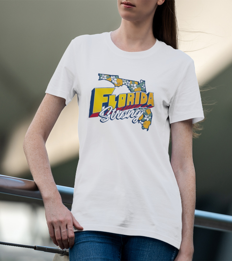 Florida Orange Blossom Map Florida Strong T-Shirt