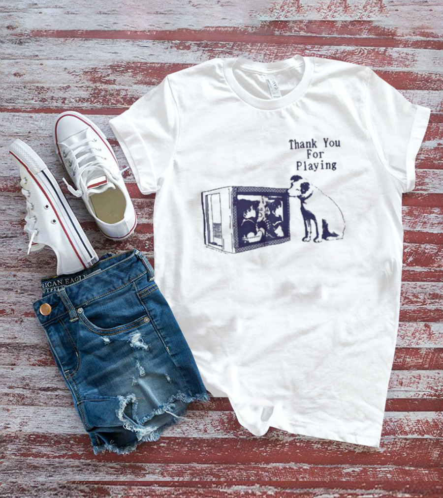 Thank You For Playing Dog Watching TV Nostalgia T-Shirt