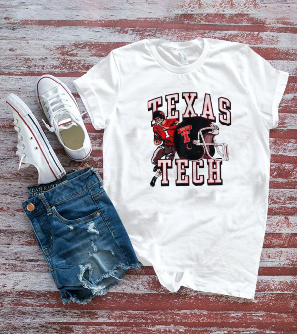 Texas Tech Red Raiders Football Player And Helmet T-Shirt