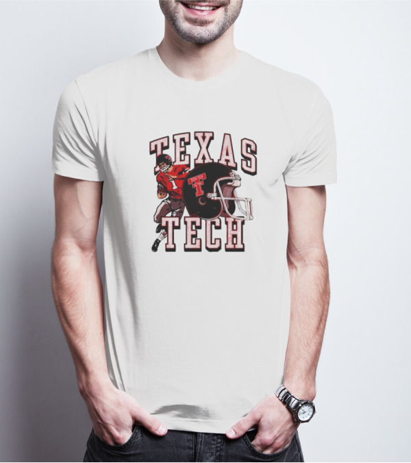 Texas Tech Red Raiders Football Player And Helmet T-Shirt
