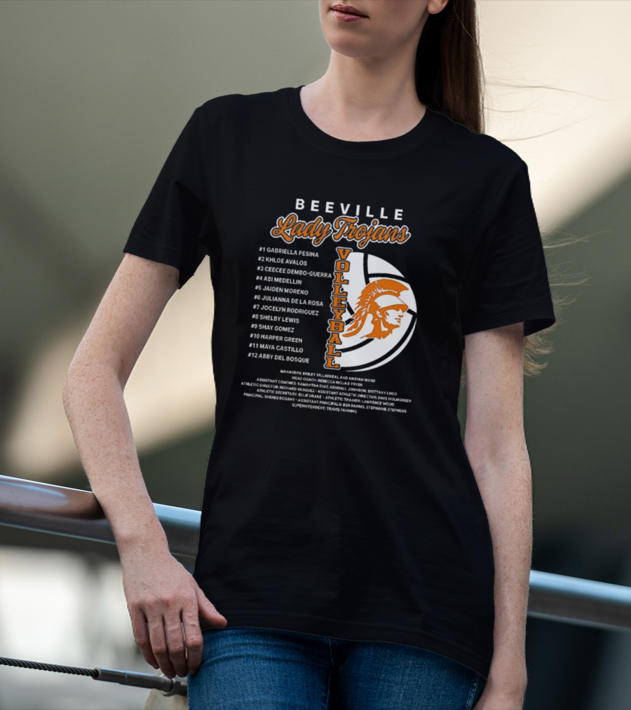 Beeville Lady Trojans Volleyball Team Roster And Iconic Trojan T-Shirt