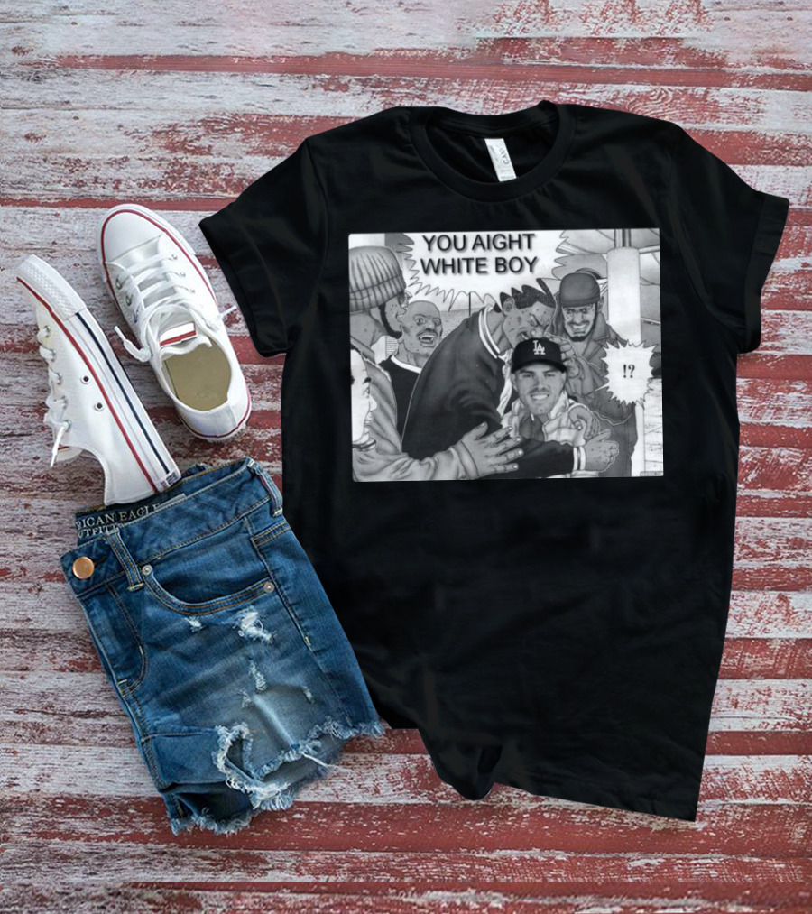 Freddie Freeman LA Dodgers You Aight White Boy Manga T-Shirt