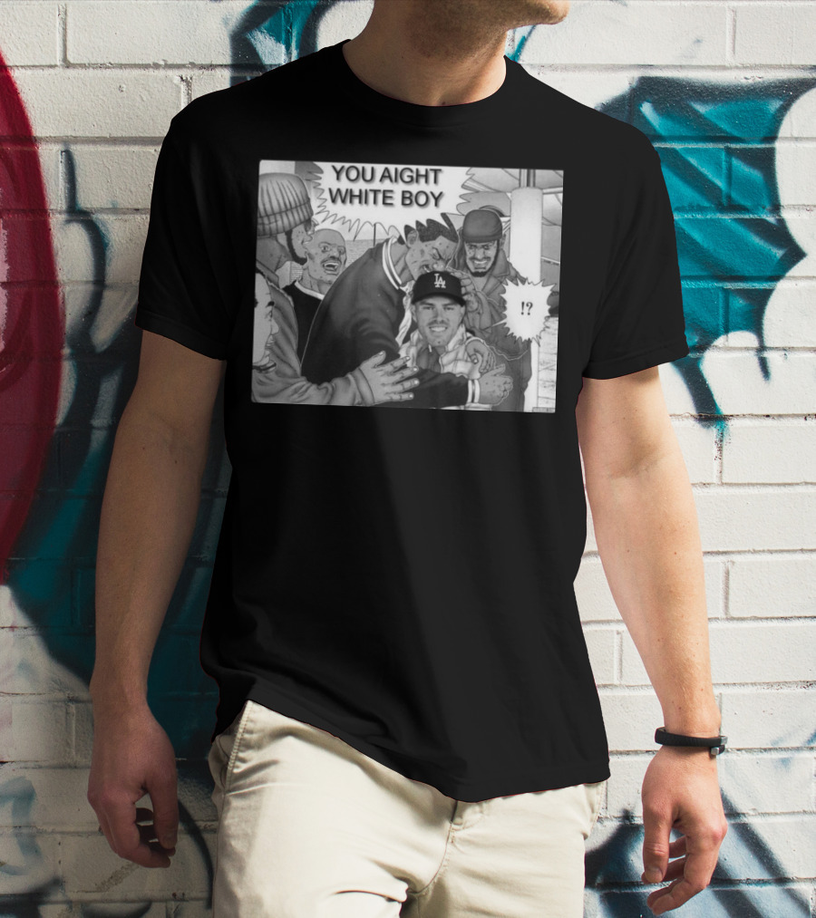 Freddie Freeman LA Dodgers You Aight White Boy Manga T-Shirt