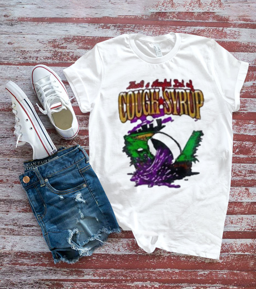 Baseball That’s A Awful Lot Of Cough Syrup Cityscape And Pouring Purple Liquid T-Shirt