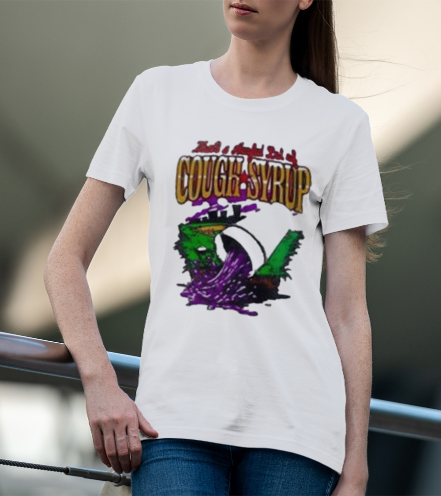 Baseball That’s A Awful Lot Of Cough Syrup Cityscape And Pouring Purple Liquid T-Shirt