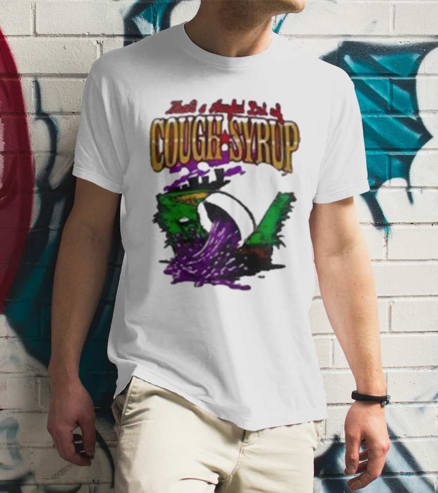 Baseball That’s A Awful Lot Of Cough Syrup Cityscape And Pouring Purple Liquid T-Shirt