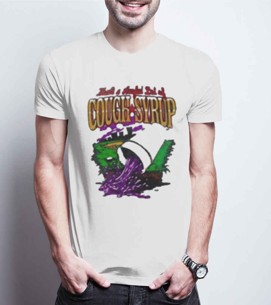 Baseball That’s A Awful Lot Of Cough Syrup Cityscape And Pouring Purple Liquid T-Shirt